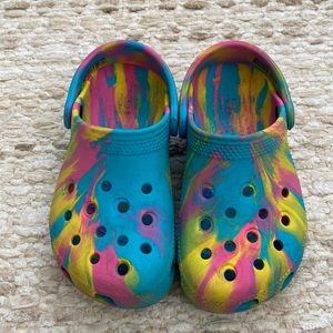 Kids rainbow crocs